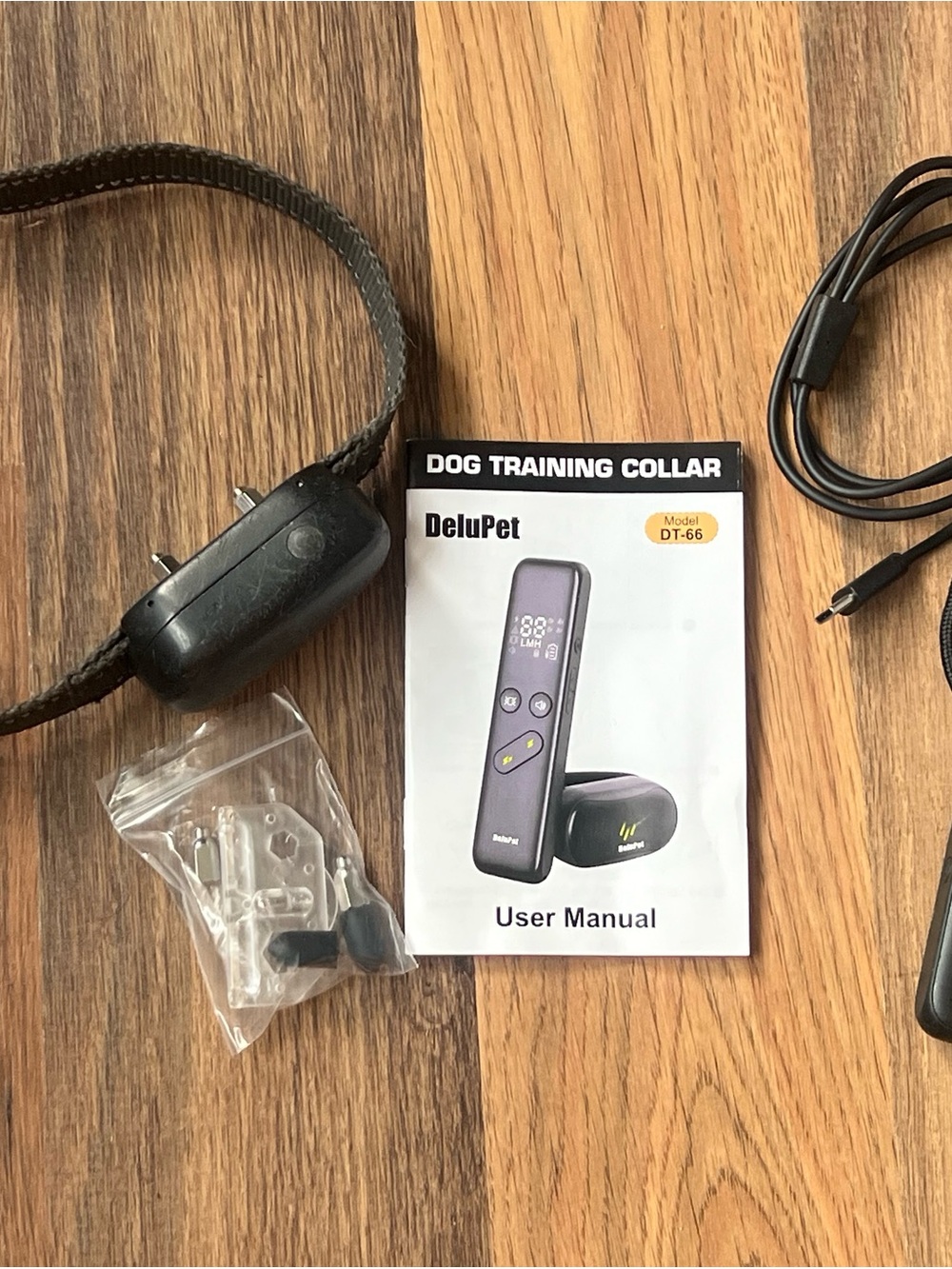 DeluPet Dog Training Collar DT-66 with Remote - Black
